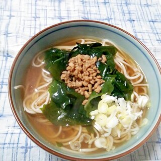 ☆そぼろ若芽蕎麦☆